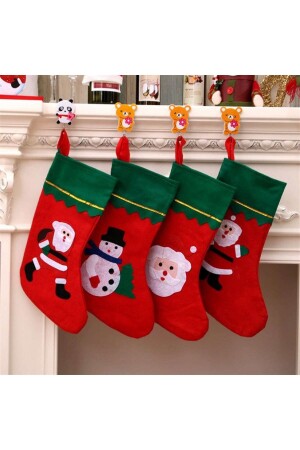 - Kırmızı Keçe Yılbaşı Noel Çorabı 357067 - 2