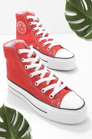 Kırmızı Keten Kadın Casual Ayakkabı K01688010718 - 1