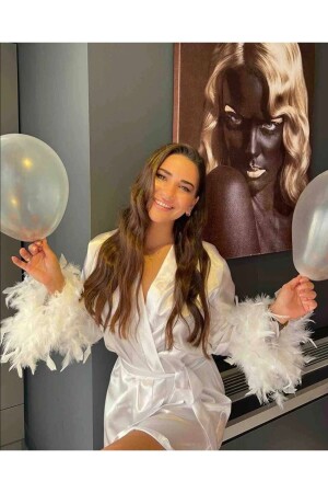 Kişiye Özel Beyaz Saten Gelin Bride Sabahlık - Etsii