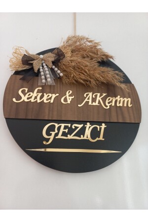 Kişiye Özel Hoşgeldiniz Yazılı Aynalı Pleksi Dekoratif Dış Kapı Süsü (BABALAR GÜNÜ HEDİYESİ) Ahşap Kapı Süsü - HeiN