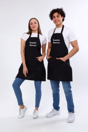 Kişiye Özel Isim Nakışlı Önlük Mutfak Kafe Chef Barista Garson Çiçekçi Kuaför Önlüğü 1 Adet NB - 2