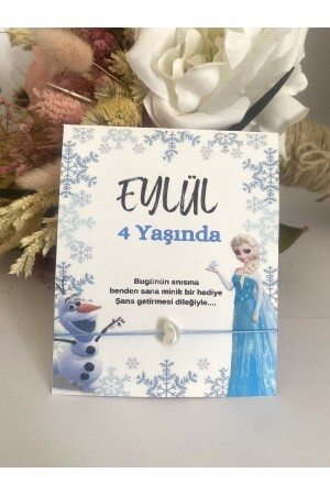 Kişiye Özel İsimli Karlar Ülkesi Elsa Konsept Şans Bilekliği Doğum günü Hediyeliği 18 Adet - 3