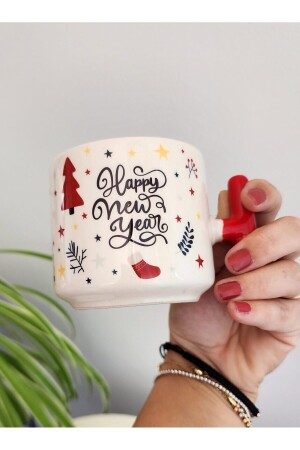 Kişiye Özel Isme Özel Yılbaşı Temalı Happy New Year Design T Kupa Bardak Latte Fincanı Hm HappyM-SK-3046 - 4