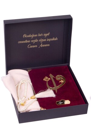 Kişiye Özel Kur'an'ı Kerim -tülbent Ve Tespih Hediye Kutusu - Anneler Günü Için Hediye - Manidar Hediye