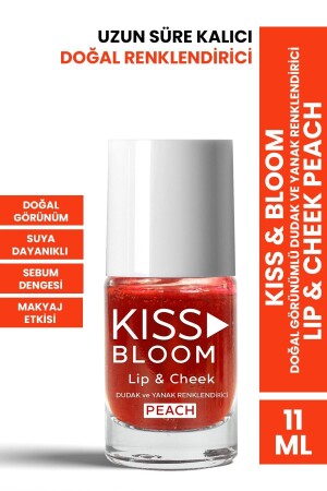 Kiss & Bloom Doğal Görünümlü Dudak ve Yanak Renklendirici Lip & Cheek Peach 11 ml - 2