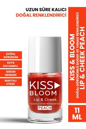 Kiss & Bloom Doğal Görünümlü Dudak ve Yanak Renklendirici Lip & Cheek Peach 11 ml - 1