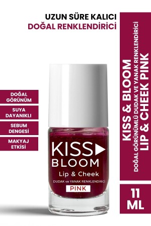 Kiss & Bloom Natürlich aussehender Lippen- und Wangenfarbstoff Lip & Cheek Pink 11 ml - 2