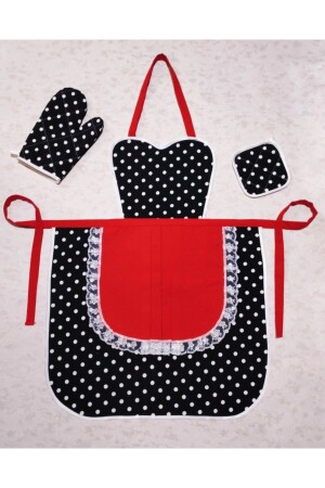 Kitchen Apron Holder Glove Dowry Box Red Black Polka Dot NobilityMöbel & Wohnen, Kochen & Genießen, Küchenhelfer! - 2