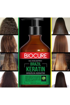 Kıvırcık Dalgalı Ve Hacimli Saçlar Için Saç Düzleştirici Keratin Bakımı Brezilya Fönü 500ml - 5