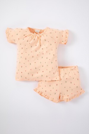 Kız Bebek Çiçekli Kısa Kollu Pijama Takımı Z4930A223HS - 3