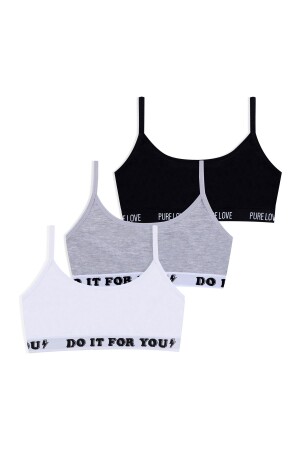 Kız Çocuk 3'lü İp Askılı Yarım Atlet - Koza Iç Giyim