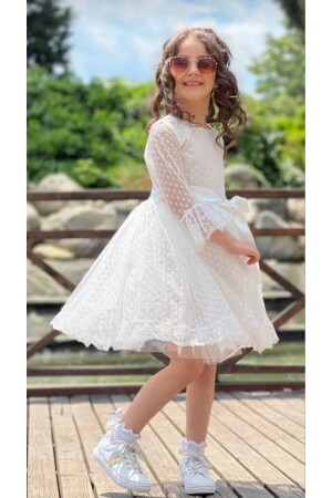 Kız Çocuk Elbise Kız Çocuk Tokalı Elbise Kız Elbise çocuk düğün elbisesi Tül Dantel Elbise - 1