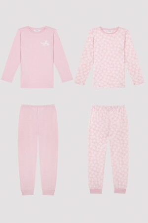 Kız Çocuk Flowerland CK Uzun Kollu 2'li Pijama Takımı PN75TJF523SK-MIX - 1