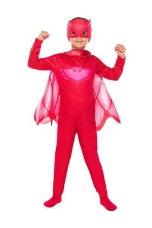 Kız Çocuk Kırmızı Owlette Baykuş Kostüm - Pj Maskeliler