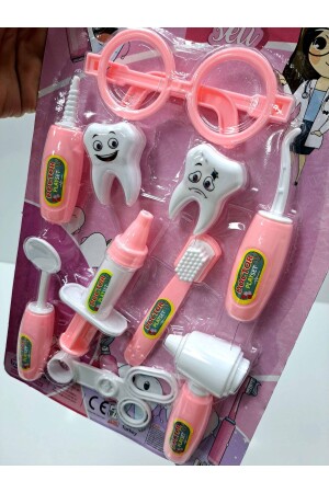 Kız Çocuk Oyuncak Diş Doktoru Seti 10 Parça Dişçi Oyun Seti 35x22 Cm - 1