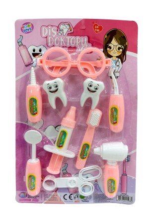 Kız Çocuk Oyuncak Diş Doktoru Seti 10 Parça Dişçi Oyun Seti 35x22 Cm - 3