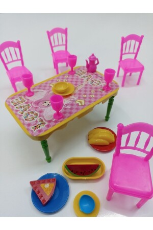 Kız Çocuk Oyuncak Yemek Masası Mutfak Seti Evcilik Oyunları 20 Parça 12X17 CM - 2