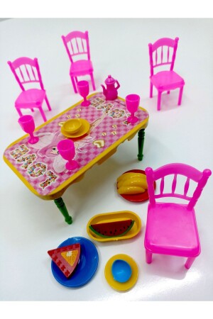 Kız Çocuk Oyuncak Yemek Masası Mutfak Seti Evcilik Oyunları 20 Parça 12X17 CM - 3