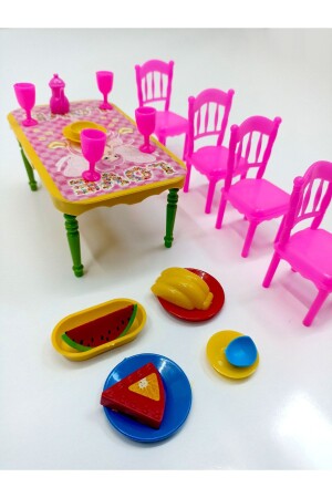 Kız Çocuk Oyuncak Yemek Masası Mutfak Seti Evcilik Oyunları 20 Parça 12X17 CM - 6