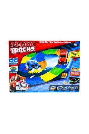 Kl-kayyum Toy Magic Tracks bewegliche Schienen 384 Teile 2 beleuchtete Autospielzeug-Rennstrecke KMTHR2A-01-001 - 1