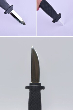 Klasik Cadılar Bayramı Geri Çekilebilir Bıçak Sahte Hile Oyuncak Kaybolan Slayt Siyah Bıçak Sahte - 7