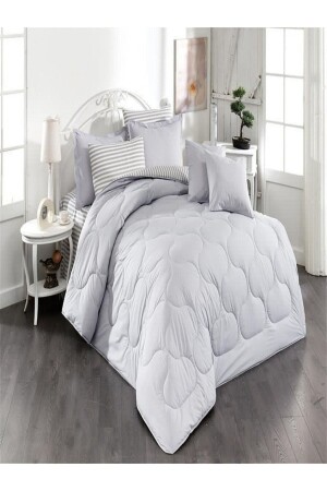 Klassische Ranforce King-Size-Silikondecke – einfarbig/gestreift - Zarif Home