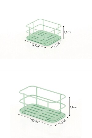 KLEBENDES 2-TEILIGES BADEZIMMER- UND KÜCHENREGAL GRÜN GRENA-SERIE-SET ST120-1 11. STS. 001. 01 - 5