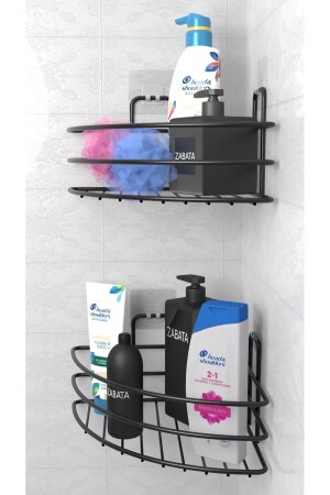 Klebendes 2er-Set Badezimmer-Eckregal, Dusche, Shampoo-Halter, Wand-Organizer, Organizer-Regal - 4