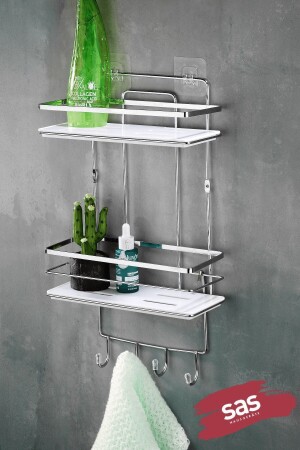 Klebstoff lebenslanges Edelstahl-Kristall-verstellbares Regal Badezimmer-Organizer Shampoo-Halter Lş-02 Kbkk - 1