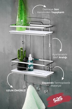 Klebstoff lebenslanges Edelstahl-Kristall-verstellbares Regal Badezimmer-Organizer Shampoo-Halter Lş-02 Kbkk - 3