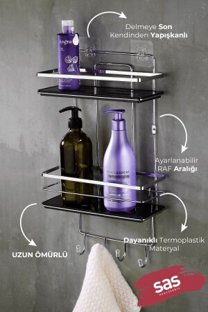 Klebstoff Lifetime Edelstahl Kristall verstellbares Regal Badezimmer Organizer Shampoo Halter Lş-02 Kskk PRA-615130-3017 - 2