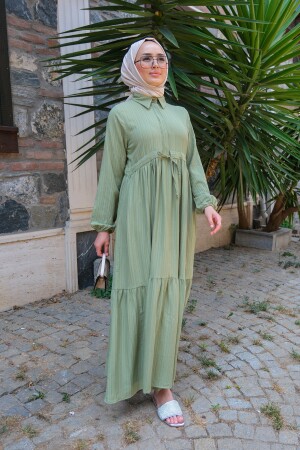 Kleid mit ausgestellter Taille, Mintgrün - 5