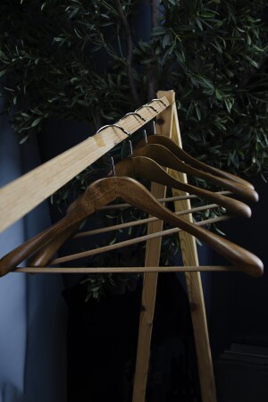 Kleiderbügel aus Holz mit dicker Schulterform für Anzugjacken, Walnussfarbe, 1 Stück 8231/B CVZ 1 - 4