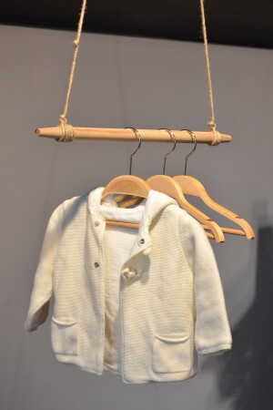Kleiderbügel für Babys aus Holz für 0–3 Jahre, natürliche Farbe, 6 Stück, 8000/CB, 26 cm, NTRL - 5