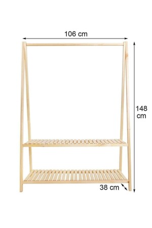 Kleiderbügel mit zwei Regalen 148 x 106 cm hazal106 - 6