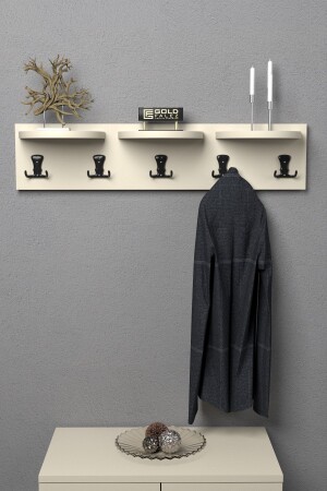 Kleiderbügel Wandgarderobe Kleiderbügel 80 cm Creme ASK1000 - 1