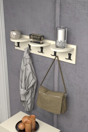 Kleiderbügel Wandgarderobe Kleiderbügel 80 cm Creme ASK1000 - 5