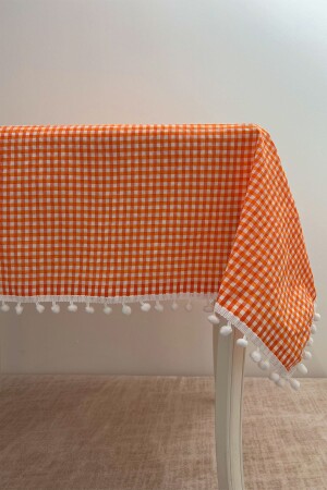 Kleine karierte Pompon-Tischdecke der Pompon-Serie – Picknick-Tischdecke – klassische Tischdecke - 1