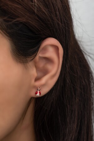 Kleine rote Emaille-Marienkäfer-Ohrringe aus 925er-Sterlingsilber Nr. 99446 - 2