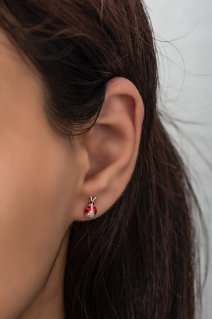 Kleine rote Emaille-Marienkäfer-Ohrringe aus 925er-Sterlingsilber Nr. 99446 - 3