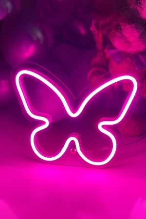 Kleiner schmetterlingsförmiger Neon-LED-Leuchttisch für das Kinderzimmer, 20 x 16 cm, TBM-1326 - 2