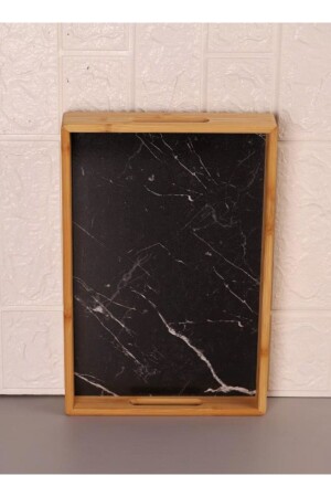 Kleines Marbella-Tablett mit schwarzem Marmormuster, 35 x 23 cm, B1421 AHSAP16217 - 5