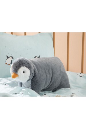 Kleines Pinguin-Kinderkissen 38x40 cm Grau - English Home