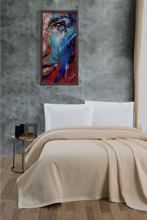 Klimatisierter Pike – 100 % Baumwolle, Waben-Pike – Dörtmevsim Pike Double 220 x 240 Creme - Mulberry