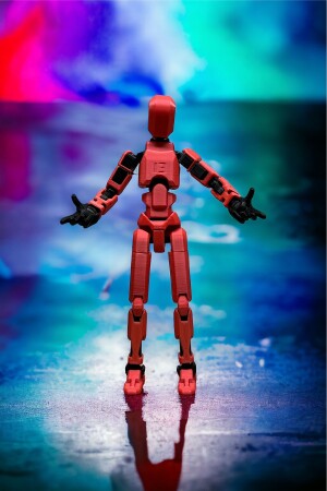 KNK13 Rot Schwarz Actionfigur Roboter Stop-Motion-Figur Alle Gelenke bewegliches Spielzeug 1 Stk - 3