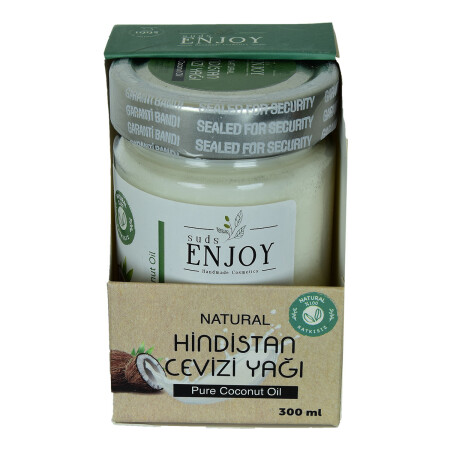 Kokosöl kaltgepresst, reines Naturglas, 300 g - Enjoy