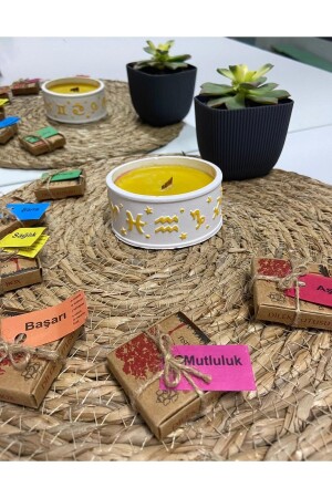 شمعة من الشمعة ذات الروائح المزدهرة شمعة طقوسية مع 12 علامة زوديك شمعة تشاكرا شمعة ديكورية شمعة هدية شمعة التطه - MorVilla