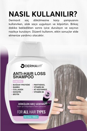 Kolajen Ve Keratin Saç Dökülmesine Karşı Hızlı Sac Uzatan Dolgunlaştırıcı Onarıcı Besleyici Şampuan - 3