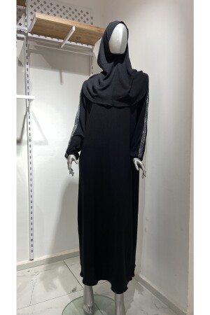 Kolay Giyilebilen Tek Parça Namaz Elbisesi Siyah Büyük Beden - Gizgiyim