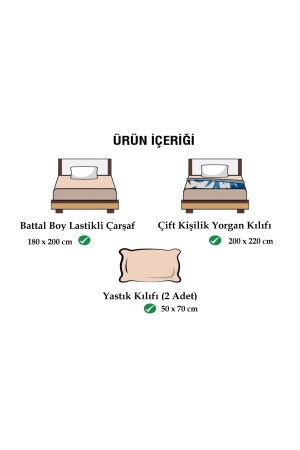 Kolay Ütü-180x200-battal-çift Kişilik Nevresim Takımı Çift Yönlü (gri Lastik.çarşaf-yorgan K.-2 Y.k) NVRPLKBY180 - 6